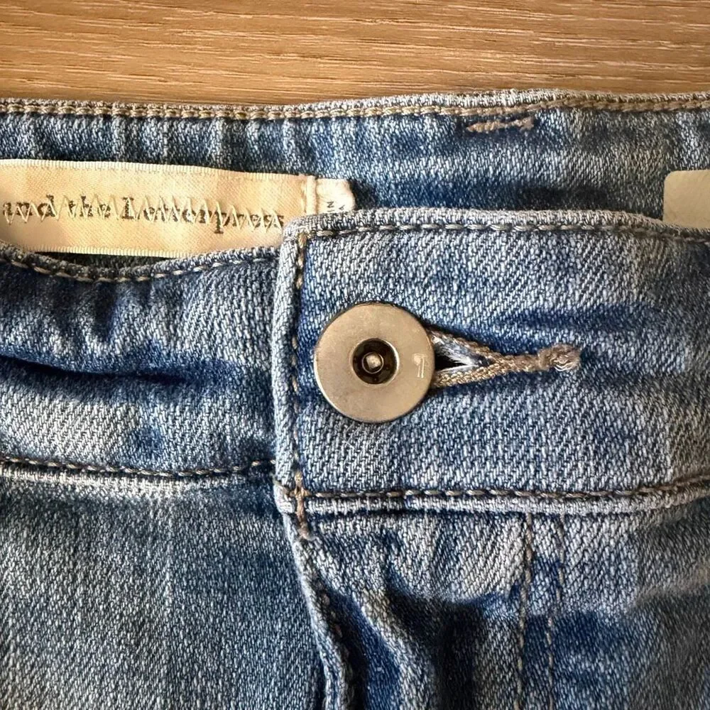 Pilcro Anthropologie Letterpress Slim Boyfriend Denim Jean Shorts Sz 31 Mid Rise - Picture 5 of 9